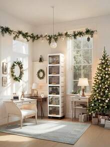 Narrow Side Wall Gap Storage Cabinet,Home Plastic Storage Box,Bathroom Kitchen Gap Shelf​.Versatile Flip - Lid Storage, Suits Bedroom, Office & Bathroom Corners​.Christmas Gifts - Misty Transparent Gray - View 4