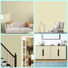 Arthome 40x310CM Papel Tapiz Autoadhesivo,Vinilo de PVC Impermeable, a prueba de Aceite,Papel Pintado para Cubierta de Muebles, Encimera, Cocina, Revestimiento de Estante Grano Seda Gris - Amarillo - Ver 9