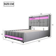 Bed Frames - LIGHT GREY + Upholstery + 140cm*200cm - View 5