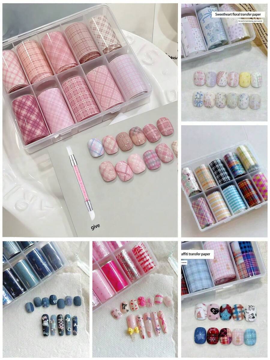 10 Peças Conjunto Variado de Adesivos Térmicos de Transferência Simples, Elementos Desenhados à Mão Criativos Céu Estrelado, Xadrez, Estrelas, Letras em Inglês, Rede, Denim, Laço, Coração, Cereja, Patchwork, Floral, Estilo Francês Chique, Holográfico, Estilo Chinês Clássico, Decoração de Arte de Unhas Acessórios DIY, Adequado para Livros, Papelaria, Desktops, Tablets, Vidro, Scrapbooking, Ótimo Presente com Caneta de Silicone de Duas Pontas