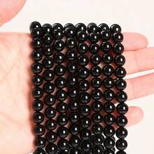 15 英寸串珠，直径 4 毫米、6 毫米、8 毫米、10 毫米，天然石圆珠 - 虎眼石/黑曜石/玛瑙/水晶等。能量清洁/增强天然治疗石，适用于 DIY 珠宝制作、手链、项链和工艺品 - 彩色 - 查看 36