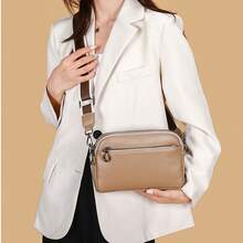 Soft Leather Fashion Women's Bag - Khaki - View 3