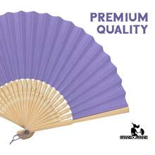 Paper Handheld Folding Fan With A Tassel And Grade A Bamboo Ribs For Women Girls Summer Party Favour Birthday Wedding Gift Soft Pastel Purple
