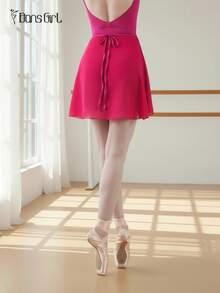 Áo liền quần ba lê bằng chiffon DonsGirl dành cho nữ, độ co giãn cao, thiết kế buộc dây điều chỉnh được, màu trơn, phù hợp cho biểu diễn và khiêu vũ. - Xem 6