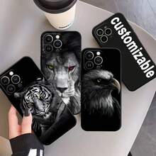 Funda de Teléfono Animal León Lobo Tigre Águila Compatible con  15 Pro Max 14 Pro 16 Plus 13 Mini 11 12 Xr X Xs 7 8 Plus, Funda Compatible con  17,  17 Pro,  17 Pro Max - z4 - Ver 3