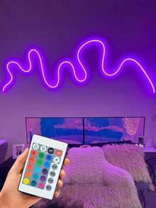 1pc RGB LED Neon Flexible Light Strip, Multi-Color Adjustable, With Remote Control, DIY Moldable Design, USB Powered, Suitable For Christmas, Movie Theme, Home Decor And Party Atmosphere, Home Decoration, Living Room Lighting, Holiday Party, Wedding And Christmas Celebration - 24-key Neon Lights - View 2