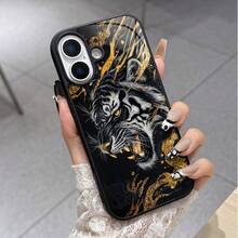 مظهر شرس! حافة سوداء وتصميم نمر ذهبي متوافق مع أجهزة آبل و. إطار أسود، صورة النمر مطبوعة على جسم الحالة، مقترنة بأنماط ذهبية، تبرز القوة والفخامة. فتحة كاميرا دقيقة لمنع الخدوش. فتحات دقيقة للاستخدام السلس. سواء كنت مستخدم آبل أو ، يمكن أن يضيف هذا الغطاء الهاتفي إلى جهازك المفضل إحساسًا فريدًا ، والتعبير بسهولة عن شخصيتك وقوتك.