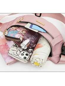 Túi đeo hông, túi đeo chéo vai, túi đa năng chống thấm nước dành cho nữ, màu hồng. - Hồng - Xem 4