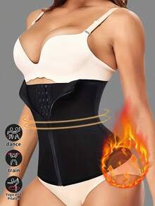 1pc Women Waist Trainer, Waist Cincher, Sauna Belt, Sports Fitness Waist Belt, Slimming Waist Trimmer, Abdominal Trainer - Black - View 15