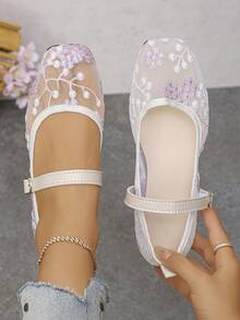 White Mesh-money Tree-purple Flowers