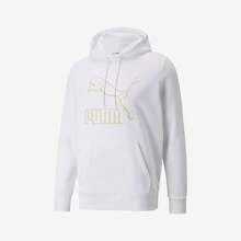 Puma 彪馬男女同款中性款休閒連帽運動衛衣套頭衫531370 - 白色 - 查看 5