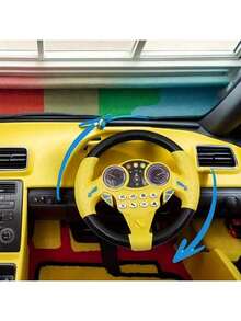 1pcs Children's Driving Simulator Steering Wheel Toy, With Suction Cups, Interactive Car Wheels, For Educational Play, Made Of Plastic, Multi-Functional, With Sound Effects, Children's Gift - Pink And Yellow (Without Batteries) - Nhiều màu - Xem 7