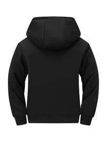 Women's Outdoor Jacket With Thermal Lining, Sherpa Teddy Sweatshirt,Fleece,Winter Black - Black - View 3