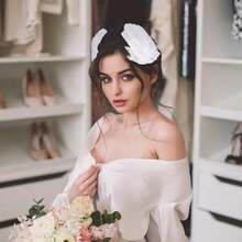 Feather Hair Clips Artificial Swan Ostrich Ballet Style Heart Rhinestone Hair Pins Women Bride Wedding Christmas Party Valentine's Day Dancing Fashion Hair Accessories White