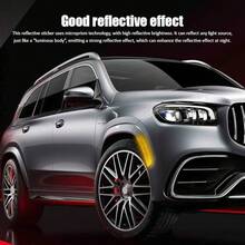 2PCS Reflective Trim Side Marker Stickers, Reflective Car Stickers, Side Reflectors Car, Auto Exterior Accessories Reflector Guard Fit Truck Wheel Well Arch Bumper Fenders (White) - Yellow - View 6