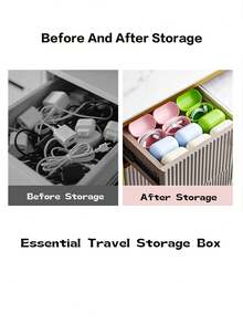Cute Cartoon Character Waterproof Dustproof Travel Organizer Box ,Mini Cosmetic & Makeup Storage For Lipstick, Portable Storage Box ,Waterproof And Moisture-Proof Students' Tools Snack Storage Box,Cartoon Box, Earphones, Chargers, Desk Accessories - Durable Plastic, Freestanding Design, Car & Home Use, Cosmetic Storage Organizer, Playful Design, Easygrip Handles - Multicolor - View 6