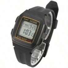 Unisex Retro Digitaluhr, Studentenuhr, leichte Lässig Quarzuhr, 10 Jahre Batterielebensdauer, wasserdichte Armbanduhr, geeignet für Alltag, Sport, Büro, Studium, klassisches Basismodell für Herren und Damen, Jugendliche, schwarzes quadratisches Zifferblatt, Casio F-201WA-9A - Hellorange - Übersicht 4