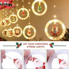 Lámpara de decoración navidad con luz navideña diseño festivo iluminación ambiente hogar decoración interior accesorios decoración fiestas fácil instalar larga duración - Blanco Cálido - Ver 4