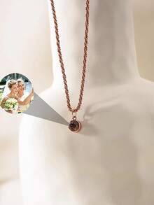 1 件定制照片投影项链，闪亮链条设计时尚珠宝，送给女朋友、妈妈、女儿的个性化礼物，适合秋季、日常佩戴、简约风格、经典、定制、个性、休闲，送给宠物爱好者、宠物纪念、周年纪念、母亲节、情人节、圣诞节的绝佳礼物 - 彩色 - 查看 11