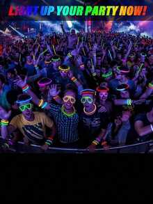 100/50 عصا فلورسنت، مناسبة للحفلات والأعراس وأعياد الميلاد والحفلات الموسيقية والكابريهات والرقص الساخن، عصي أنابيب فلورسنت تضيء في الجو (يرجى ثنيها برفق لتنشيطها عند الاستلام)