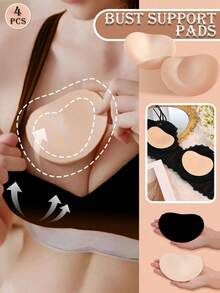 2/4 Stücke Schwarz-Aprikose Büstenhalter Polster, Länge 11 cm, Breite 8 cm, klebende BH Einsätze zum Anheben, wasserdicht für Sport, Bademode, Bikinis, Kleider