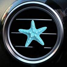 Clip parfumé pour aération de voiture, motif créatif de bande dessinée. Clip de décoration pour aération de climatisation de voiture en forme d'étoile de mer en résine (sans parfum inclus)
