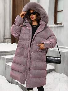 2025 Winter New Outdoor Fashion Warm Windproof Elegant Plus Size Women Jacket - Pink - View 13
