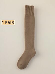 1双女士羊毛小腿袜，秋冬厚款保暖袜，2025年新款毛绒小腿袜 - 彩色 - 查看 14