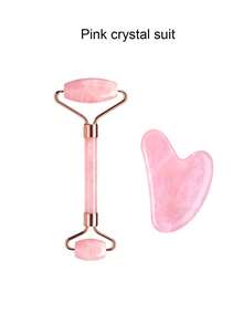 1/2 件粉色/绿色/白色面部按摩工具,滚轮按摩器双头推/心形刮痧美容按摩板,提拉紧致面部,V 形面部工具,适用于女性面部按摩,便携式小巧面部按摩工具,女士美容滚轮 - 彩色 - 查看 20