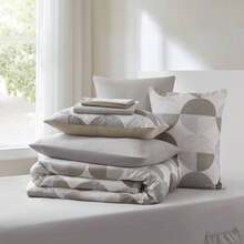 Madison Park Fluffy 2/3/6/9 Pieces Comforter Sets, Lightweight & Breathable Bedding Set, All Season Home Textile Fits Modern Bedroom Decor, Halloween Christmas Thanks Giving Gifts - Tan/Gray - View 9