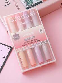 4pcs Soft Tip Fluorescent Highlighter Pens, Large Capacity Marker Pens, Highlighting, DIY Drawing, Marker Pens