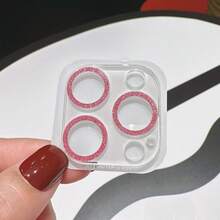 1 件闪亮一体式钢化玻璃相机镜头保护膜，全覆盖防刮镜头保护套，适用于 17/16/15/14/13/12/11 系列 - 粉色 - 查看 14