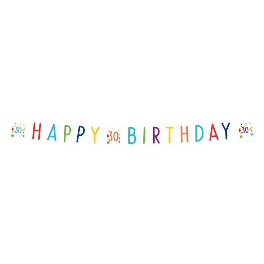 Amscan Confetti 30th Birthday Banner () - 100% Mixed - (SG22650) - Multicolor - View 1