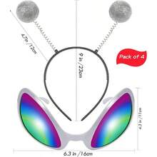 Alien Headband And Glasses Alien Martian Antenna Headband Set Costume Party Favors Accessory Adults And Kids Multicolored Plastic Fun Halloween Party Supplies