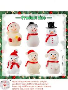 6 piezas Figuras en miniatura de muñeco de nieve, Muñecos de nieve en miniatura de Navidad, Muñecos de nieve de resina con sombreros para decoración de jardín de hadas, casa de muñecas y fiesta de Navidad, Decoraciones navideñas en miniatura de muñeco de nieve para paisaje en miniatura, accesorios para casa de muñecas hechos a mano