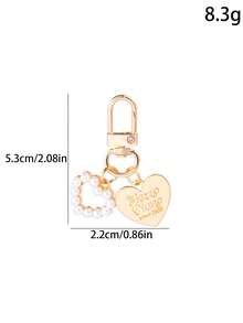 1pc Heart-Shaped Faux Pearl Handbag Charm/Keychain Accessory For Women Car Accessories For Woman Gifts For Women