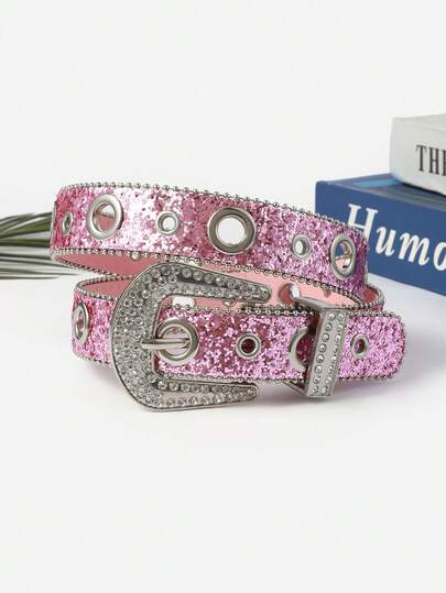 1pc Punk Style Glitter Decorative Waist Belt, Versatile For All Seasons