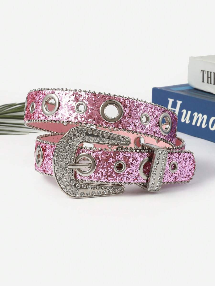 1pc Punk Style Glitter Decorative Waist Belt, Versatile For All Seasons