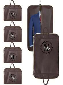 1个防尘衣物袋，防水衣物保护套，时尚26字母印花西装连衣裙衣物收纳袋，悬挂式衣柜整理袋，适用于学校、办公室、家庭、旅行、打包、收纳、返校季