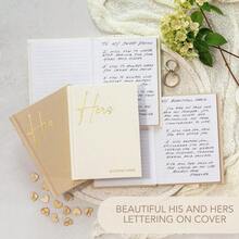 Elegant Linen Wedding Vow Books With Gold Foil Lettering - Perfectly Sized His And Hers Vow Books With Plenty Of Pages To Write Whatever Is On Your Heart - A Beautiful Addition For The Wedding Day , Thanksgiving Gifts, Christmas Gifts, Halloween Gifts, Valentine's Day Gifts, New Year Gifts - 米色奶油色 - 查看 2