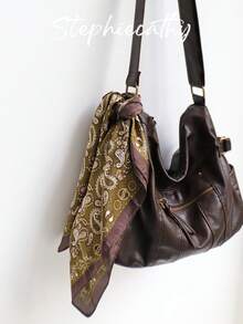 STEPHIECATHY 女士奢华休闲水洗PU皮革单肩包，多功能口袋，拉链封口，可调节长肩带，斜挎包，大容量，休闲百搭，适合通勤、日常使用、上学、购物、旅行，男女皆宜，时尚街头风，女士佳礼。 - 彩色 - 查看 7