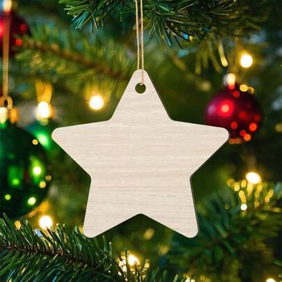 10 Pcs Christmas DIY Hanging Ornament Creative Socks Balls Stars Decorative 2D Hanging Pendant For Home Party Decoration