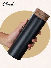 shoxil 1PC 500ml Stainless Steel Arabic Vacuum Cup, Insulated Cup, Portable Car Tea Coffee Cup, Water Bottle, Middle East Insulated Kettle, 80ml Coffee Cup, 304 Wood Grain Cup, For Home, Coffee, Tea, Water - Bottle - View 6