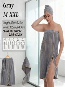 1pc Women's Solid Color Elegant Lace-Up Autumn And Winter Bath Skirt, Absorbent Quick-Drying Soft Bath Skirt, Suitable For Brides, Bridesmaids, Home Use, Dressing Gown, Nightgown, Outdoor Wedding Holiday Party Supplies Back To School.