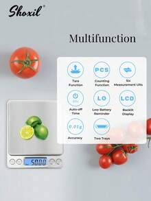 shoxil 1 件装高精度迷你电子秤，可充电手持式咖啡秤（带电池），不锈钢，厨房秤，食物秤，珠宝秤，精准烘焙工具，咖啡配件工具 - 彩色 - 查看 5