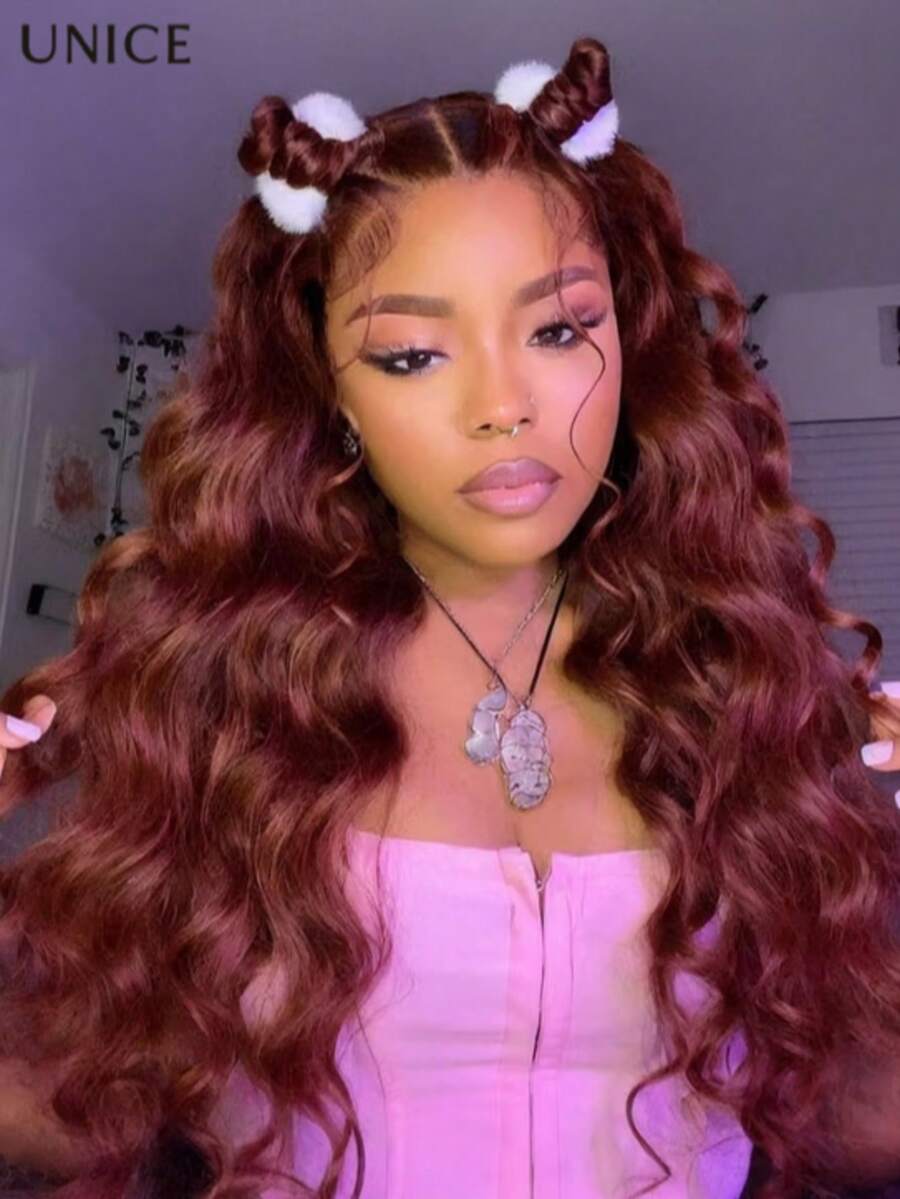 UNice 7x5 Bye Bye Slip™ Pre Cut Lace Glueless Wig Reddish Brown Body Wave Wig Pre Bleached Invisible Knots Pre Everything Wig Human Hair Wig Pre Plucked 150% Density No Slip Drawstring Glueless Wigs #33B Body Wave Lace Closure Wig Wear And Go Hair Wigs - S33 - 查看 1