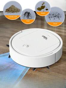 随机颜色三合一机器人吸尘器和拖把组合，USB 充电，强力吸力，60 分钟运行时间，纤薄低噪音设计，适用于宠物毛发、硬地板和日常清洁，自动定向拖把，宠物毛发清洁器 | 机器人吸尘器 | USB 充电