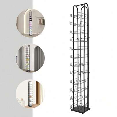 Black Freestanding Hat Display Stand 12-Tier Floor-Standing Hat Holder Iron Hat Rack With Adjustable Feet For Home Clothing Store Cowboy Hats Baseball Caps