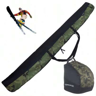 Ski Bag 160 Cm + Ski Boot Bag - Winter Equipment Set - Waterproof Codura 9000 - Polish Manufacturer - Light, Durable, Comfortable, Abrasion-Resistant, 2 In 1