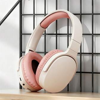 1pc Retro Wireless Headphones, Over-Ear Wireless Sports Headphones, Retro Wireless Stereo Headphones For Women, Compatible With Apple And Android Phones, HiFi Surround Sound, Ergonomic Design, Lightweight, Comfortable Fit, Great Gift